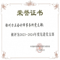 我單位黨支部榮獲徐州市注會行業(yè)先進黨支部